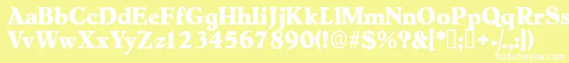 Negotiatdisplayssk-fontti – valkoiset fontit keltaisella taustalla