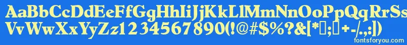 Шрифт Negotiatdisplayssk – жёлтые шрифты на синем фоне