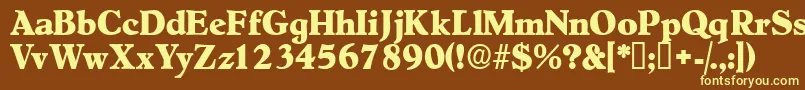 Negotiatdisplayssk-fontti – keltaiset fontit ruskealla taustalla