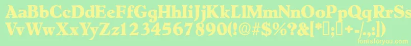Negotiatdisplayssk-fontti – keltaiset fontit vihreällä taustalla