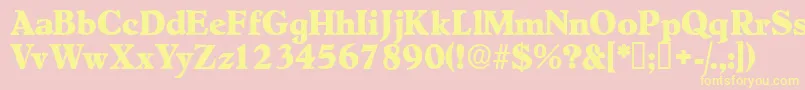 Negotiatdisplayssk-fontti – keltaiset fontit vaaleanpunaisella taustalla