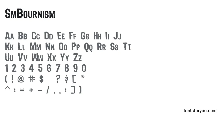 Schriftart SmBournism – Alphabet, Zahlen, spezielle Symbole