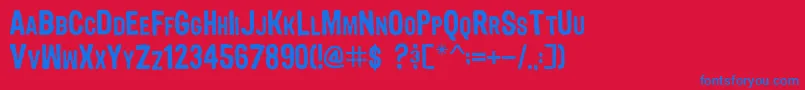 SmBournism Font – Blue Fonts on Red Background