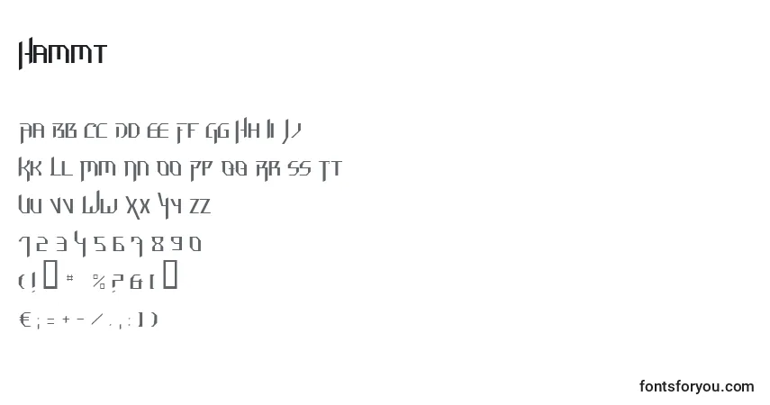 Czcionka Hammt – alfabet, cyfry, specjalne znaki