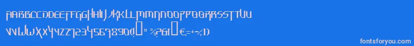 フォントHammt – ピンクの文字、青い背景