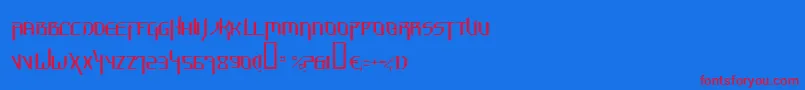 Hammt-Schriftart – Rote Schriften auf blauem Hintergrund