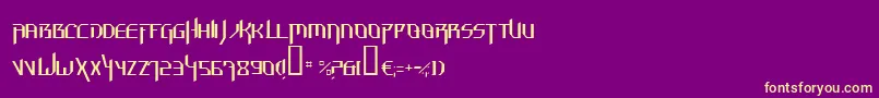 フォントHammt – 紫の背景に黄色のフォント