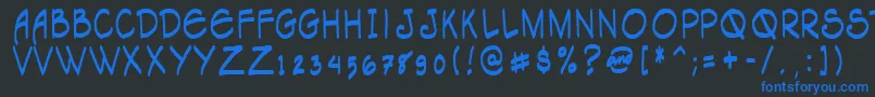 Tagacnrg Font – Blue Fonts on Black Background