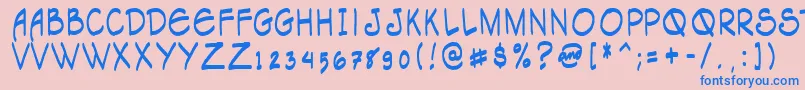 Tagacnrg Font – Blue Fonts on Pink Background