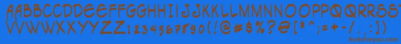 Tagacnrg Font – Brown Fonts on Blue Background