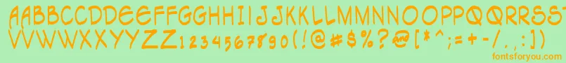 Tagacnrg Font – Orange Fonts on Green Background