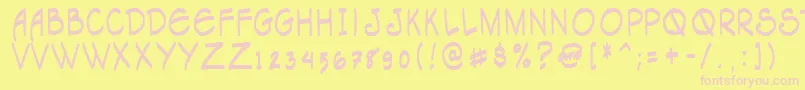 Tagacnrg Font – Pink Fonts on Yellow Background