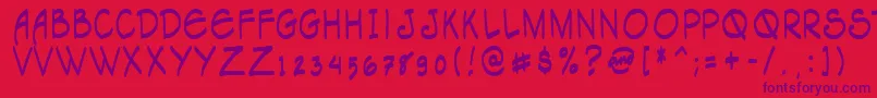 Tagacnrg Font – Purple Fonts on Red Background