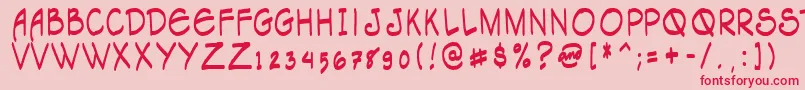 Tagacnrg Font – Red Fonts on Pink Background