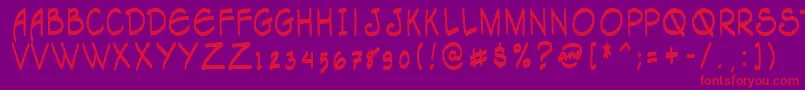 Tagacnrg Font – Red Fonts on Purple Background