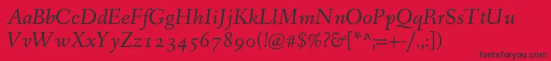 FanwoodtextItalic Font – Black Fonts on Red Background