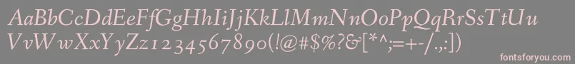 FanwoodtextItalic Font – Pink Fonts on Gray Background