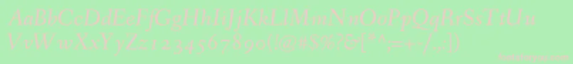 FanwoodtextItalic Font – Pink Fonts on Green Background
