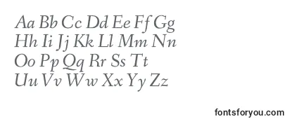 Überblick über die Schriftart FanwoodtextItalic