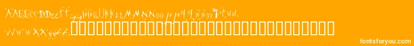 Velour ffy-Schriftart – Weiße Schriften auf orangefarbenem Hintergrund