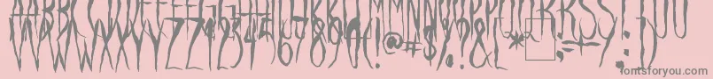 フォントRavenSong – ピンクの背景に灰色の文字
