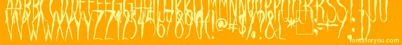 RavenSong-Schriftart – Gelbe Schriften auf orangefarbenem Hintergrund