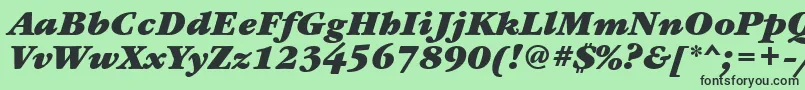 GaramondbookcttBolditalic Font – Black Fonts on Green Background