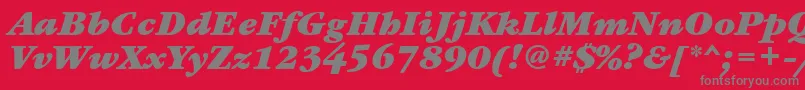Czcionka GaramondbookcttBolditalic – szare czcionki na czerwonym tle