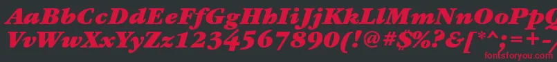 GaramondbookcttBolditalic Font – Red Fonts on Black Background