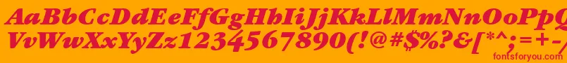 Шрифт GaramondbookcttBolditalic – красные шрифты на оранжевом фоне