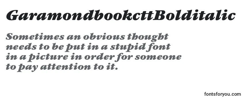 Review of the GaramondbookcttBolditalic Font