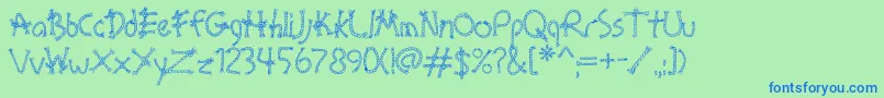BoundAoe Font – Blue Fonts on Green Background