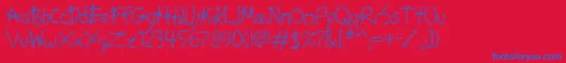 フォントBoundAoe – 赤い背景に青い文字