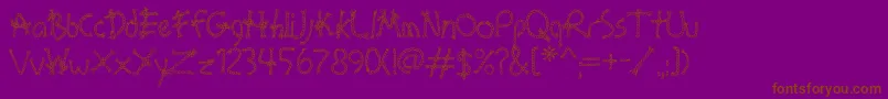 BoundAoe-Schriftart – Braune Schriften auf violettem Hintergrund