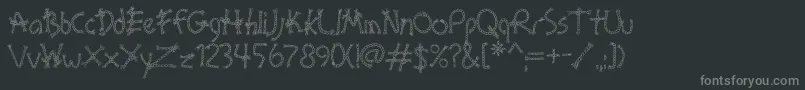 BoundAoe-fontti – harmaat kirjasimet mustalla taustalla