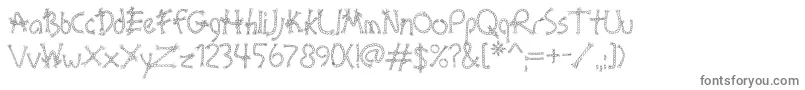 BoundAoe-fontti – harmaat kirjasimet valkoisella taustalla
