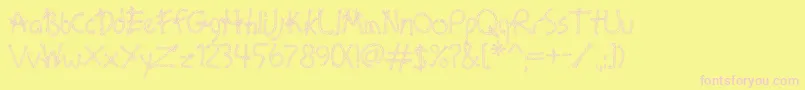BoundAoe-fontti – vaaleanpunaiset fontit keltaisella taustalla
