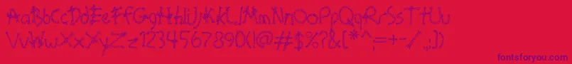 BoundAoe Font – Purple Fonts on Red Background