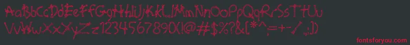 BoundAoe-Schriftart – Rote Schriften auf schwarzem Hintergrund