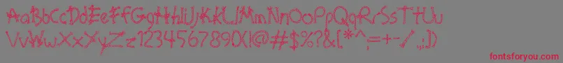 フォントBoundAoe – 赤い文字の灰色の背景