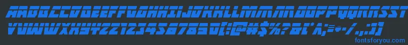 Halfshellherolaserital Font – Blue Fonts on Black Background