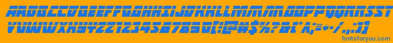 Halfshellherolaserital Font – Blue Fonts on Orange Background