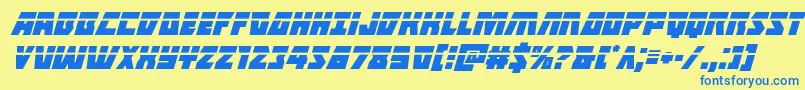 Halfshellherolaserital Font – Blue Fonts on Yellow Background