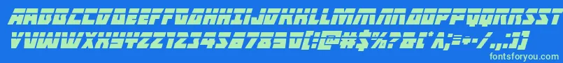 Halfshellherolaserital Font – Green Fonts on Blue Background