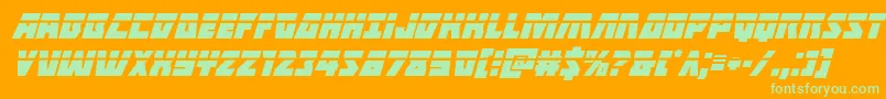Halfshellherolaserital Font – Green Fonts on Orange Background