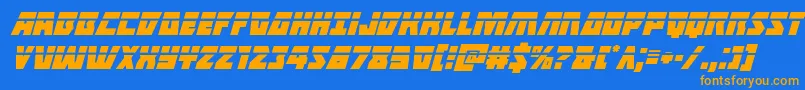 Halfshellherolaserital Font – Orange Fonts on Blue Background