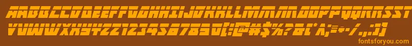 Halfshellherolaserital Font – Orange Fonts on Brown Background