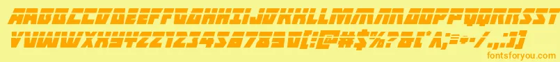 Halfshellherolaserital Font – Orange Fonts on Yellow Background
