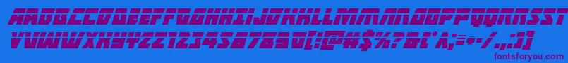 Halfshellherolaserital Font – Purple Fonts on Blue Background