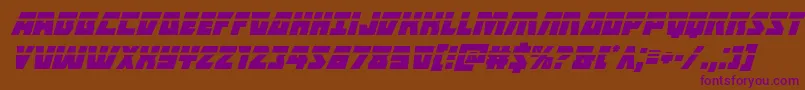 Halfshellherolaserital-Schriftart – Violette Schriften auf braunem Hintergrund